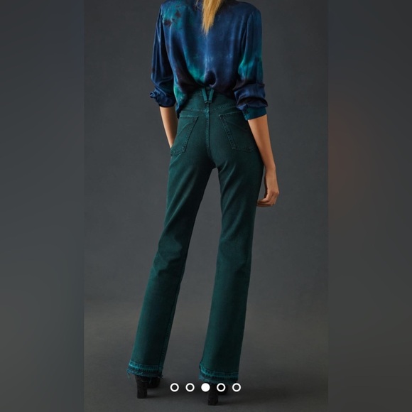 Hudson Faye Overdye Scarab High-Rise Bootcut Jeans, Size 28 - Picture 3 of 16